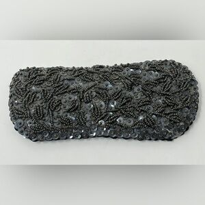 Vintage Black Beaded & Sequin Eyeglass Case Made in Hong Kong